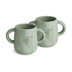 Nuuroo Silikonbecher mit Henkel 2er-Pack – Hellgrüne Mischung